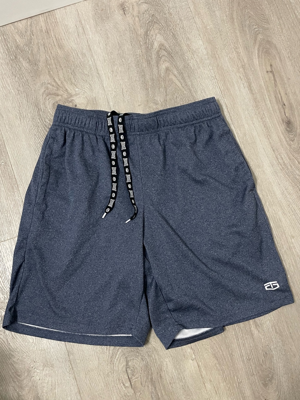 Tapout Men's Navy Athletic Shorts with Black Drawstring